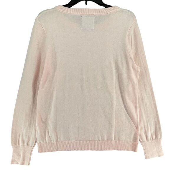 US Polo Assn Sweater Womens L Rose Pink Star Knit Pullover Layering Crew Neck NE - Picture 2 of 10
